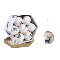Samuel Alexander Set Of 14 Traditional Vintage Christmas Stags Tree Baubles - thumbnail 8