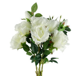 Pegdev - Pdl - Pack Of 6 X 80Cm Artificial Rose Stems White With 18 Flowers For Home Decoration
