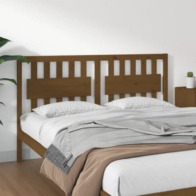 Berkfield Bed Headboard Honey Brown 155.5X4X100 Cm Solid Wood Pine - image 1