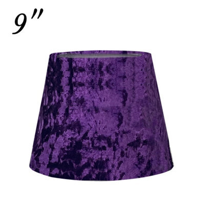 Modern Velvet Tapered Lampshade Purple Fabric Shade For Ceiling Pendant Or Table Lamp 9 Inch - image 1