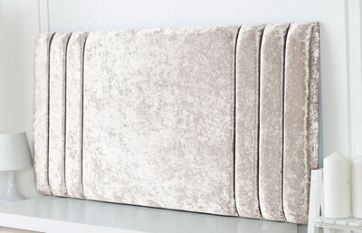"Adore Designs Rio Crushed Velvet 4Ft Small Double 20"" Headboard -  Cream"