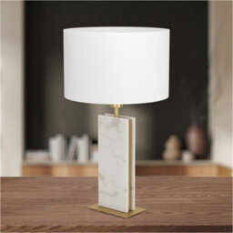 Loops 2 Pack Elegant Modern Brushed Brass And White Table Lamp For Stylish Indoor Decor - thumbnail 3