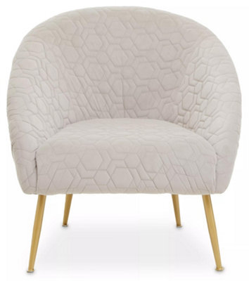 Orsina Beige Occasional Chair, Luxury Beige Velvet Occasional Chair, Comfortably Fashionable Natural And Gold Chair - image 1