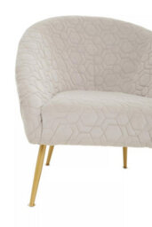 Orsina Beige Occasional Chair, Luxury Beige Velvet Occasional Chair, Comfortably Fashionable Natural And Gold Chair - thumbnail 5