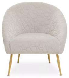 Orsina Beige Occasional Chair, Luxury Beige Velvet Occasional Chair, Comfortably Fashionable Natural And Gold Chair
