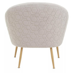 Orsina Beige Occasional Chair, Luxury Beige Velvet Occasional Chair, Comfortably Fashionable Natural And Gold Chair - thumbnail 4