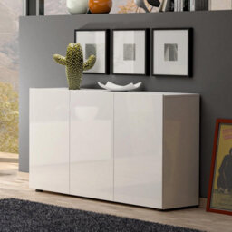 FurniComp LTD Furnicomp Vida 3 Door 135Cm White Gloss Sideboard - thumbnail 1