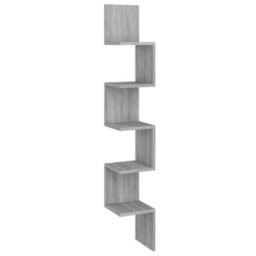 Vidaxl Wall Corner Shelf Grey Sonoma 20X20X127.5 Cm Engineered Wood - thumbnail 1