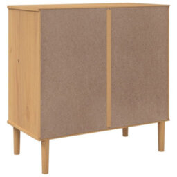 Berkfield Sideboard Senja Rattan Look Brown 80X40X80 Cm Solid Wood Pine - thumbnail 8
