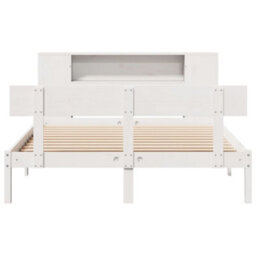 Berkfield Bookcase Bed Without Mattress White 160X200 Cm Solid Wood Pine - thumbnail 4