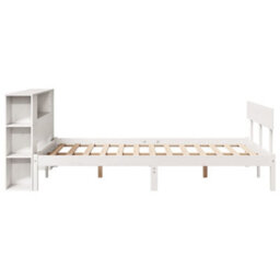 Berkfield Bookcase Bed Without Mattress White 160X200 Cm Solid Wood Pine - thumbnail 7
