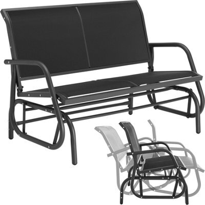 Tectake Garden Swing Bench Greta - 2-Seater, 121 X 72 X 86.5 Cm - Black - image 1