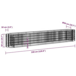 Berkfield Gabion Raised Bed Galvanised Iron 330X50X50 Cm - thumbnail 8