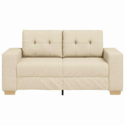 Vidaxl Loveseat Sofa With Cushion Cream Fabric - thumbnail 4