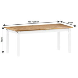 Mercers Furniture Corona White Large Extending Table & 6 Chairs Solid Wood Pine Wooden Kitchen - thumbnail 5