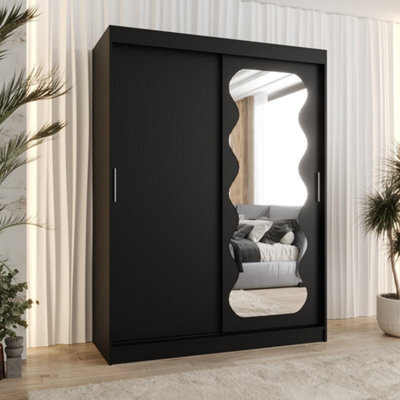 Arte Ebony Black Spoti Sliding Door Wardrobe 1500mm X 2000mm X 620mm - A Bold And Dramatic Storage Statement - image 1