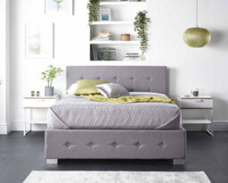Aspire Side Opening Ottoman Storage Bed In Grey Linen, Small Double - thumbnail 1