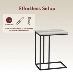 Grey Wooden Sofa Side Table Coffee End Table Shelf Bedside Living Room - thumbnail 5