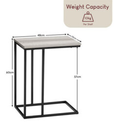 Grey Wooden Sofa Side Table Coffee End Table Shelf Bedside Living Room - thumbnail 2
