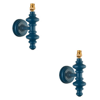 Loops Stylish 2 Pack Dimmable Wall Sconces In Satin Marlin Blue - image 1