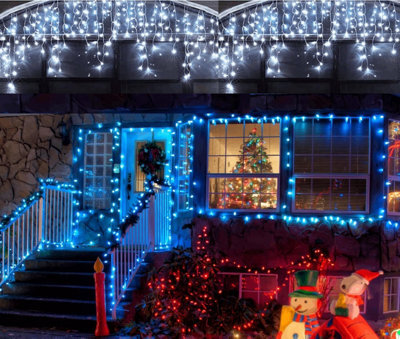 Spot On Dealz 240 Led Icicle Christmas Lights Cool White 8 Function Snowing Lights For Home Garden Festive Décor - image 1
