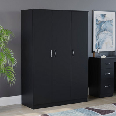 Lassic Vida Designs Riano 3 Door Wardrobe, Black - image 1