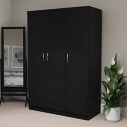 Lassic Vida Designs Riano 3 Door Wardrobe, Black - thumbnail 3