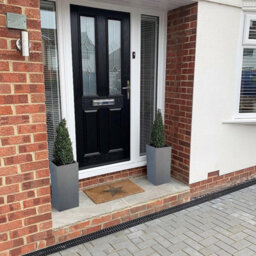 Set Of 2 Idealist™ 50Cm Tall Planter, Slate Grey Reinforced Stone Garden Planters, Outdoor Plant Pots L21 W21 H50 Cm, 22L - thumbnail 7