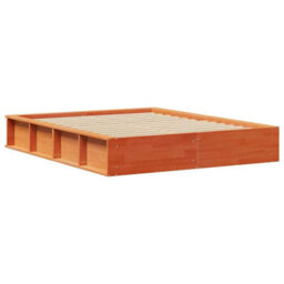 Berkfield Modern Bed Frame With Lift-Up Storage, Wax Brown, 150 X 200 Cm, Solid Pine Wood - thumbnail 7