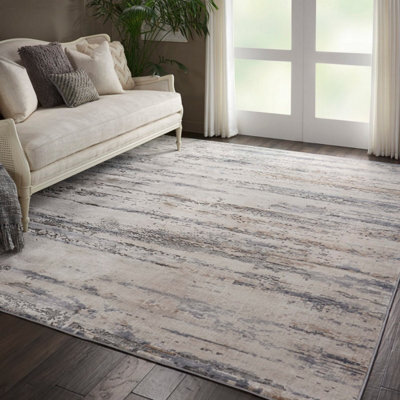 Beige Abstract Grey Abstract Luxurious Modern Easy To Clean Rug For Dining Room Bed Room And Living Room-160Cm (Circle) - image 1