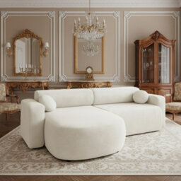 Nicelo Cream Corner Sofa Bed With Storage Modern Style And Everyday Comfort