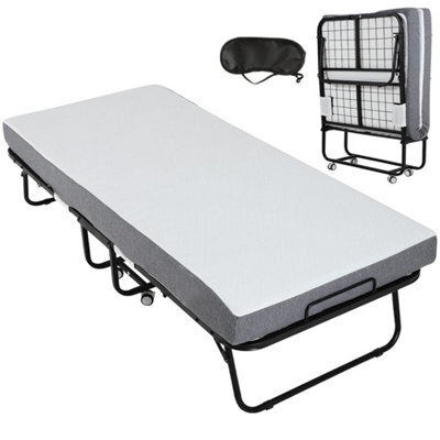 Portable Fold Up Rollaway Guest Bed With 10Cm Memory Foam Mattress - image 1