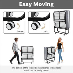 Portable Fold Up Rollaway Guest Bed With 10Cm Memory Foam Mattress - thumbnail 4