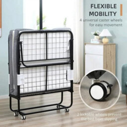 Portable Fold Up Rollaway Guest Bed With 10Cm Memory Foam Mattress - thumbnail 6