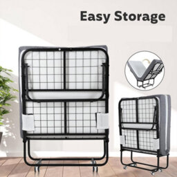 Portable Fold Up Rollaway Guest Bed With 10Cm Memory Foam Mattress - thumbnail 5