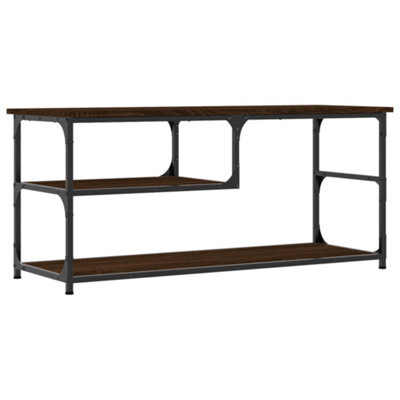 Berkfield Industrial Tv Cabinet Brown Oak 103X38X46.5 Cm Engineered Wood And Steel - image 1
