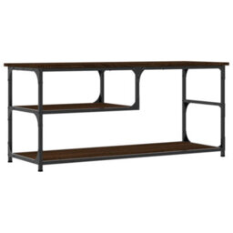 Berkfield Industrial Tv Cabinet Brown Oak 103X38X46.5 Cm Engineered Wood And Steel - thumbnail 1