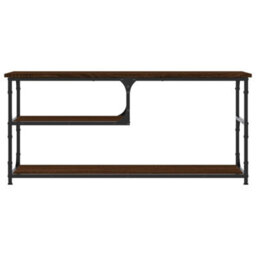 Berkfield Industrial Tv Cabinet Brown Oak 103X38X46.5 Cm Engineered Wood And Steel - thumbnail 4