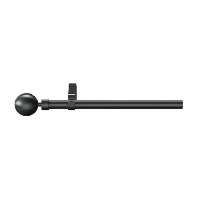 GoodHome Tinos Satin Grey Titanium Effect Extendable Ball Single Curtain Pole Set, (L)2000mm-3300mm (Dia)19mm - image 1
