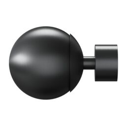 GoodHome Tinos Satin Grey Titanium Effect Extendable Ball Single Curtain Pole Set, (L)2000mm-3300mm (Dia)19mm - thumbnail 3