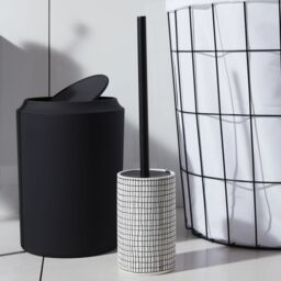 GoodHome Blenny White & Black Polymer Resin & Stainless Steel Toilet Brush & Holder - thumbnail 4