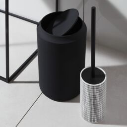 GoodHome Blenny White & Black Polymer Resin & Stainless Steel Toilet Brush & Holder - thumbnail 3