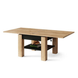 Heze Furniture Clara 2 In 1 Extending Coffee / Dining Table 75-150Cm - Golden Craft Oak / Black - thumbnail 8