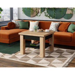 Heze Furniture Clara 2 In 1 Extending Coffee / Dining Table 75-150Cm - Golden Craft Oak / Black - thumbnail 2