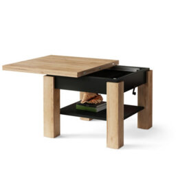 Heze Furniture Clara 2 In 1 Extending Coffee / Dining Table 75-150Cm - Golden Craft Oak / Black - thumbnail 7