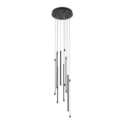 Luminosa Lighting Luminosa Light Stick Modern Cluster Pendant Ceiling Light Black 3000K 3350Lm White Shade - image 1