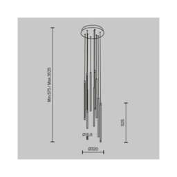 Luminosa Lighting Luminosa Light Stick Modern Cluster Pendant Ceiling Light Black 3000K 3350Lm White Shade - thumbnail 4