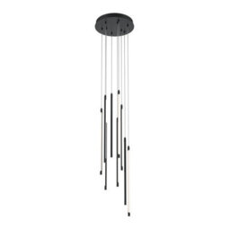 Luminosa Lighting Luminosa Light Stick Modern Cluster Pendant Ceiling Light Black 3000K 3350Lm White Shade - thumbnail 1