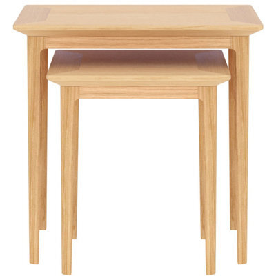 Rest Relax Keswick Oak Nest Of 2 Tables Beige - image 1
