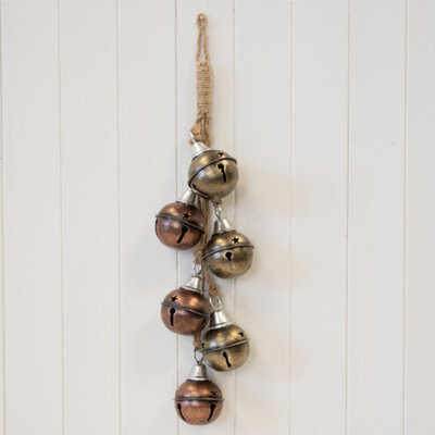 Metal Gold And Copper 5 Bauble Hanging Garland